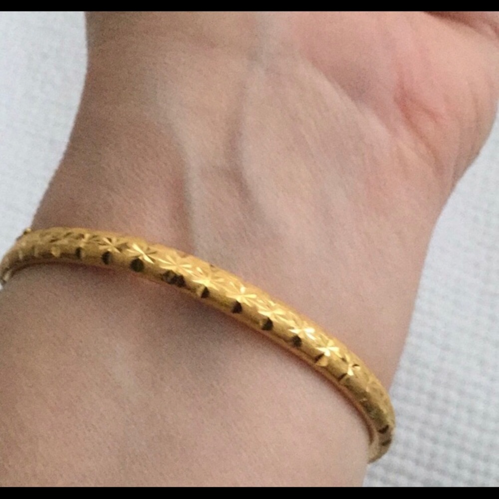 24k Gold Bracelet Hinged Oval Bangle Hallmarked .9999 Solid Genuine 24k gold